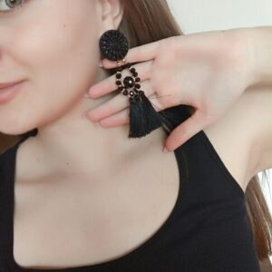 Hand Made Elegant Silk Tassel Drop Earrings