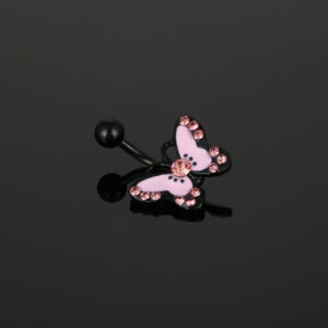 Diamond Dripping Butterfly Navel Ring